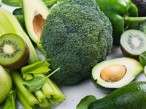 Grünes Obst und Gemüse